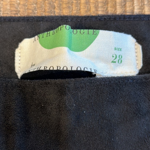 Anthropologie Black Vegan Leather & Suede Leggings Sz 28 - Picture 5 of 11